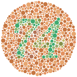 Ishihara colour-blindness test plate