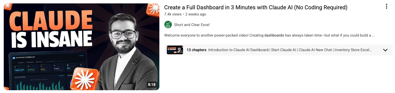 Image of videos teaching you about AI dashboard