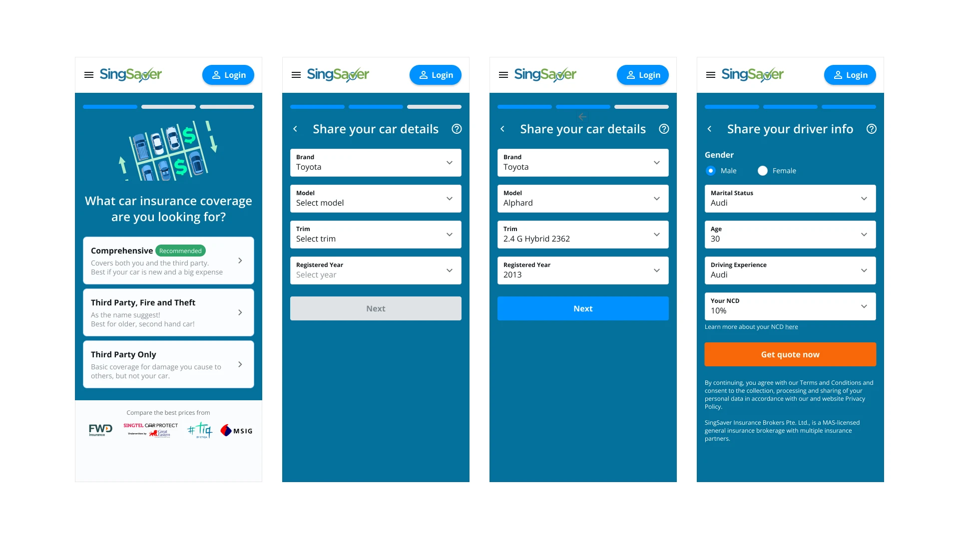 Mobile request quote